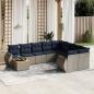 Preview: ARDEBO.de - 10-teiliges Gartensofa-Set mit Kissen, grau, Polyrattan