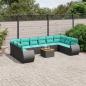 Preview: ARDEBO.de - 11-teiliges Gartensofa-Set mit Kissen, schwarzes Polyrattan