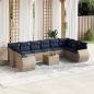 Preview: ARDEBO.de - 11-teiliges Gartensofa-Set mit Kissen, grau, Polyrattan