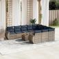 Preview: ARDEBO.de - 11-teiliges Gartensofa-Set mit Kissen, grau, Polyrattan