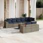 Preview: ARDEBO.de - 9-teiliges Gartensofa-Set mit Kissen, grau, Polyrattan