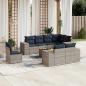 Preview: ARDEBO.de - 9-teiliges Gartensofa-Set mit Kissen, grau, Polyrattan