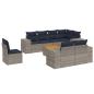 Preview: 9-teiliges Gartensofa-Set mit Kissen, grau, Polyrattan