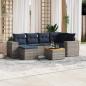 Preview: ARDEBO.de - 7-teiliges Gartensofa-Set mit Kissen, grau, Polyrattan