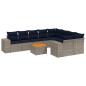 Preview: 10-teiliges Gartensofa-Set mit Kissen, grau, Polyrattan