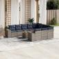 Preview: ARDEBO.de - 11-teiliges Gartensofa-Set mit Kissen, grau, Polyrattan