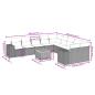 Preview: 11-teiliges Gartensofa-Set mit Kissen, schwarzes Polyrattan