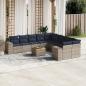 Preview: ARDEBO.de - 11-teiliges Gartensofa-Set mit Kissen, grau, Polyrattan