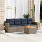 Preview: ARDEBO.de - 5-teiliges Gartensofa-Set mit Kissen, grau, Polyrattan