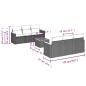 Preview: 7-teiliges Gartensofa-Set mit Kissen, schwarzes Polyrattan