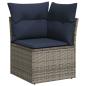 Preview: ARDEBO.de - 7-teiliges Gartensofa-Set mit Kissen, grau, Polyrattan