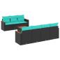 Preview: 8-teiliges Gartensofa-Set mit Kissen, schwarzes Polyrattan
