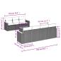 Preview: 8-teiliges Gartensofa-Set mit Kissen, schwarzes Polyrattan
