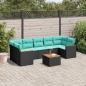 Preview: ARDEBO.de - 8-teiliges Gartensofa-Set mit Kissen, schwarzes Polyrattan