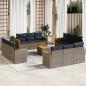 Preview: ARDEBO.de - 13-teiliges Gartensofa-Set mit Kissen, grau, Polyrattan