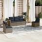 Preview: ARDEBO.de - 5-teiliges Gartensofa-Set mit Kissen, grau, Polyrattan