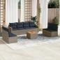 Preview: ARDEBO.de - 9-teiliges Gartensofa-Set mit Kissen, grau, Polyrattan