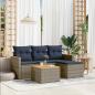 Preview: ARDEBO.de - 5-teiliges Gartensofa-Set mit Kissen, grau, Polyrattan