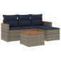 Preview: 5-teiliges Gartensofa-Set mit Kissen, grau, Polyrattan