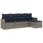 Preview: 5-teiliges Gartensofa-Set mit Kissen, grau, Polyrattan