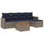 Preview: 6-teiliges Gartensofa-Set mit Kissen, grau, Polyrattan