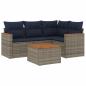 Preview: 5-teiliges Gartensofa-Set mit Kissen, grau, Polyrattan