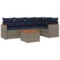Preview: ARDEBO.de - 6-teiliges Gartensofa-Set mit Kissen, grau, Polyrattan