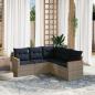 Preview: ARDEBO.de - 5-teiliges Gartensofa-Set mit Kissen, grau, Polyrattan