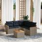 Preview: ARDEBO.de - 6-teiliges Gartensofa-Set mit Kissen, grau, Polyrattan