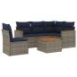 Preview: 6-teiliges Gartensofa-Set mit Kissen, grau, Polyrattan