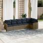 Preview: ARDEBO.de - 6-teiliges Gartensofa-Set mit Kissen, grau, Polyrattan