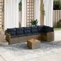 Preview: ARDEBO.de - 7-teiliges Gartensofa-Set mit Kissen, grau, Polyrattan