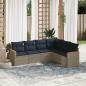 Preview: ARDEBO.de - 6-teiliges Gartensofa-Set mit Kissen, grau, Polyrattan