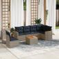 Preview: ARDEBO.de - 7-teiliges Gartensofa-Set mit Kissen, grau, Polyrattan