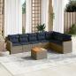 Preview: ARDEBO.de - 8-teiliges Gartensofa-Set mit Kissen, grau, Polyrattan