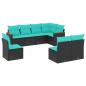 Preview: 8-teiliges Gartensofa-Set mit Kissen, schwarzes Polyrattan
