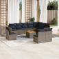 Preview: ARDEBO.de - 11-teiliges Gartensofa-Set mit Kissen, grau, Polyrattan