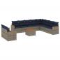 Preview: 11-teiliges Gartensofa-Set mit Kissen, grau, Polyrattan