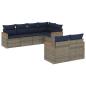 Preview: ARDEBO.de - 7-teiliges Gartensofa-Set mit Kissen, grau, Polyrattan