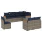 Preview: 8-teiliges Gartensofa-Set mit Kissen, grau, Polyrattan