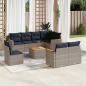 Preview: ARDEBO.de - 9-teiliges Gartensofa-Set mit Kissen, grau, Polyrattan