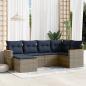 Preview: ARDEBO.de - 6-teiliges Gartensofa-Set mit Kissen, grau, Polyrattan
