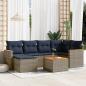Preview: ARDEBO.de - 7-teiliges Gartensofa-Set mit Kissen, grau, Polyrattan