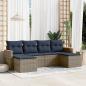 Preview: ARDEBO.de - 6-teiliges Gartensofa-Set mit Kissen, grau, Polyrattan