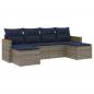 Preview: 6-teiliges Gartensofa-Set mit Kissen, grau, Polyrattan