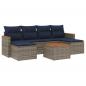 Preview: 7-teiliges Gartensofa-Set mit Kissen, grau, Polyrattan