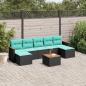 Preview: ARDEBO.de - 8-teiliges Gartensofa-Set mit Kissen, schwarzes Polyrattan