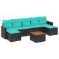 Preview: 8-teiliges Gartensofa-Set mit Kissen, schwarzes Polyrattan