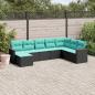 Preview: ARDEBO.de - 8-teiliges Gartensofa-Set mit Kissen, schwarzes Polyrattan