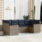 Preview: ARDEBO.de - 6-teiliges Gartensofa-Set mit Kissen, grau, Polyrattan